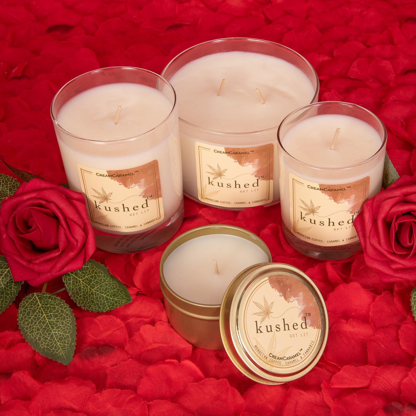 Cream Caramel Kushed Candles